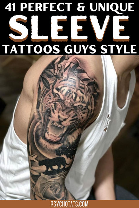 perfect sleeve tattoos guys style A Tattoos, A Sleeve Tattoo, Sleeve Tattoos For Guys, Go Big Or Go Home, Masculine Style, Tattoo Designs For Men, Tattoo Sleeve Men, Sleeve Tattoo, Tattoo Designs Men