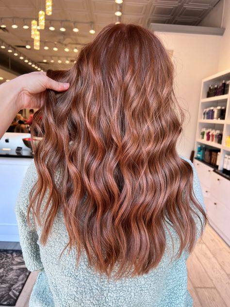 Auburn Hair Root Smudge, Muted Red Hair Color, Coastal Copper Hair, Muted Copper Hair Color, Muted Copper Hair, Strawberry Red Hair, Ideas Pelo, Hair Projects, Copper Blonde