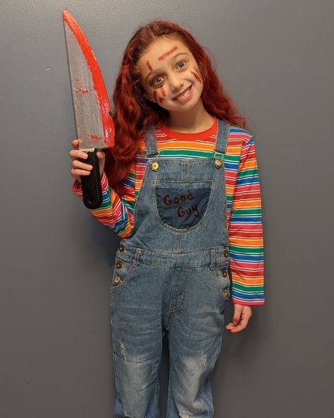 Girl Chucky costume Chucky Girl Costume, Chuckie Costume, Coraline Costume, Chucky Costume, Party Fun, Halloween Disfraces, Coraline, Girl Costumes, Halloween Fun