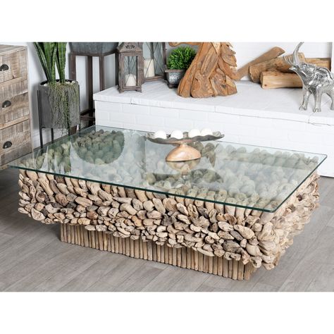 Rectangle Glass Coffee Table, Natural Coffee Table, Driftwood Coffee Table, Driftwood Table, Round Accent Table, Coffee Table Rectangle, Contemporary Coffee Table, Glass Top Coffee Table, Rectangular Coffee Table