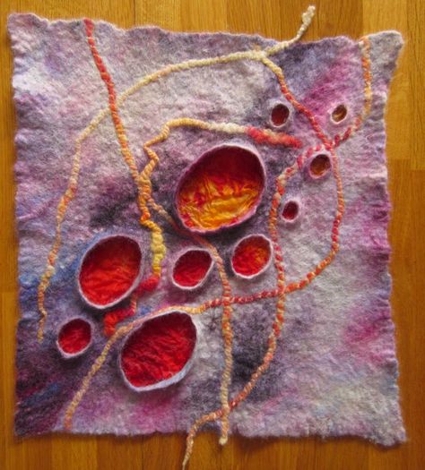 felt resist – Page 2 – Teri Berry Wet Felting Sculpture, Needle Felting Art, Textiles Samples, Colour Textiles, Felt Techniques, Felted Vessels, Felted Accessories, Felting Techniques, Sea Artwork