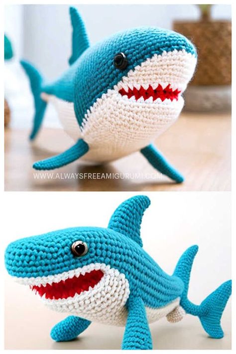 Amigurumi Shark Crochet Free Pattern Free Crochet Shark Pattern, Octopus Haken, Shark Crochet Pattern Free, Crochet Shark Blanket, Crocheted Shark Pattern, Shark Crochet, Amigurumi Shark, Shark Blanket, Crochet Sea Creatures