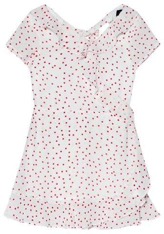 Bardot Junior White and Red Spot Frill Dress #Machine#washable#polyester Bardot Junior, Frill Dress, Children Clothes, Night Looks, White And Red, Polka Dot Print, Polka Dot Top, Dress Details, No Frills