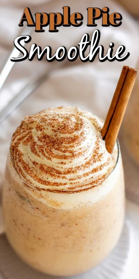 Apple Pie Smoothie Recipe, Apple Smoothie Recipes, Fall Smoothies, Cinnamon Smoothie, Apple Pie Smoothie, Sweet Smoothies, Healthy Smoothie Recipes, Smoothie Recipes Healthy Breakfast, Breakfast Smoothie Recipes