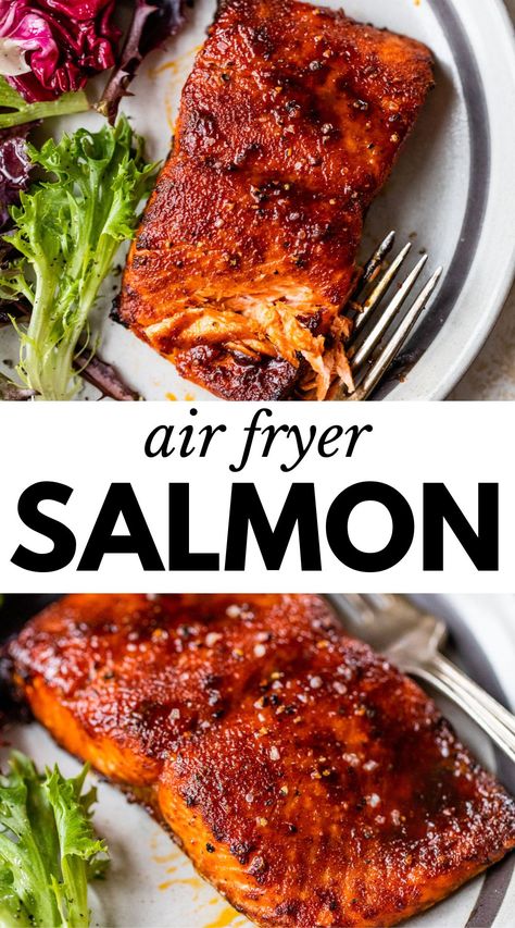 Seasoning For Salmon Air Fryer, Easy Air Fried Salmon, Smoked Salmon In Air Fryer, Season Salmon Air Fryer, Salmon Air Frier Recipes, Salomon Air Fryer, Air Fryer Salmon Fillets, Air Fryer Salmon Crispy, Teriyaki Air Fryer Salmon