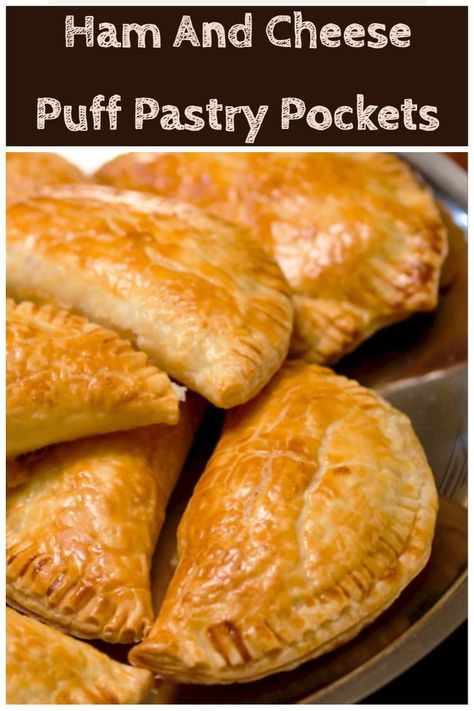 Ham And Cheese Puff Pastry, Ham Cheese Puff Pastry, Xmas Snacks, Puff Pastry Recipes Dinner, Deli Ideas, Puff Pastry Pockets, Puff Pastry Recipes Savory, Easy Puff Pastry Recipe, Puff Pastry Recipes Dessert