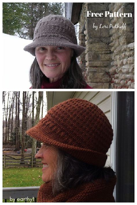 Knitted Ladies Hats, Crusher Hat Pattern Free, Knitting Hat For Women, Knit Tam Pattern Free, Knitted Hat With Brim, Knit Hat With Brim Pattern Free, Roll Brim Knit Hat Pattern Free, Knit Cloche Hat Pattern Free, Two Color Knit Hat Pattern Free