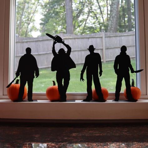 Metal Wall Art Halloween | Metal Art Decor | Halloween Wall Art | Custom Metal Art Shadow Figures, Halloween Shadow, Halloween Lawn, Traditional Halloween, Table Halloween, Ghost Lights, Halloween Figures, Scary Decorations, Halloween Table Decorations