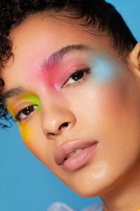 Eyeshadow Editorial, Zara Beauty, Perfect Lip Color, 80s Makeup, Bright Makeup, Pride Makeup, Beauty Shoot, Lip Colour, Make Up Looks