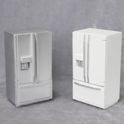 Miniature Refrigerator, Miniature Fridge, Dollhouse Cabinet, Kitchen Scene, Vintage Refrigerator, Wooden Kitchen Cabinets, Modern Dollhouse Furniture, Mini Refrigerator, Construction Lego