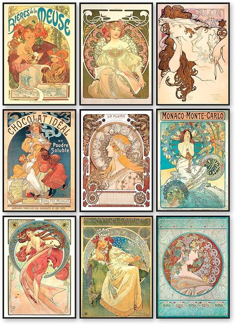 Amazon.com: 97 Decor Alphonse Mucha Art Print - Art Nouveau Decor, Alfons Mucha Poster, Art Deco Wall Art, Vintage French Nouveau Advertisement Painting, Fine Art Posters for Bedroom Decorations (7x10 UNFRAMED) : CDs & Vinyl Art Nouveau Alphonse Mucha, Art Nouveau Poster Design, French Nouveau, Mucha Poster, Posters For Bedroom, Art Nouveau Mucha, Poster Art Deco, Alphonse Mucha Art, Design Art Nouveau