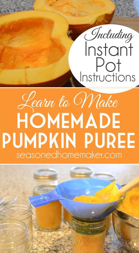 Learn how to make your own organic pumpkin puree for Thanksgiving pies and desserts. Never go back to using canned pumpkin again! Follow these simple steps tutorial for making and freezing your own pumpkin puree using regular pumpkins. Make Pumpkin Puree, Pumpkin Baking, Pumpkin Puree Recipes, Fall Recipes Pumpkin, Diy Easy Recipes, Homemade Pumpkin Puree, Roasted Pumpkin Seeds, Sugar Pumpkin, Fall Foods