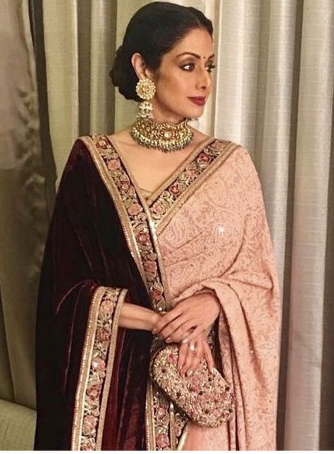 Sridevi 2016 order at thebollywoodcloset@gmail.com Wedding Guest Outfit Indian Saree, Wedding Guest Outfit Indian, Outfit Indian, Designer Sarees Wedding, Saree Wearing Styles, Saree Bollywood, Indian Sari Dress, Sari Dress, Saree Designs Party Wear