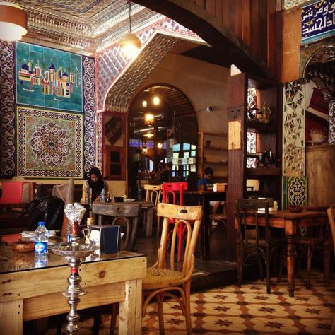 Rakwet Arab | © Courtesy of Anahit Behrooz Cafe Interior Vintage, Coffee House Interiors, Arabic Kitchen, Luxurious Sofas, Panelled Walls, Middle Eastern Art, Moroccan Theme, Arabic Coffee, Coffee Shop Aesthetic