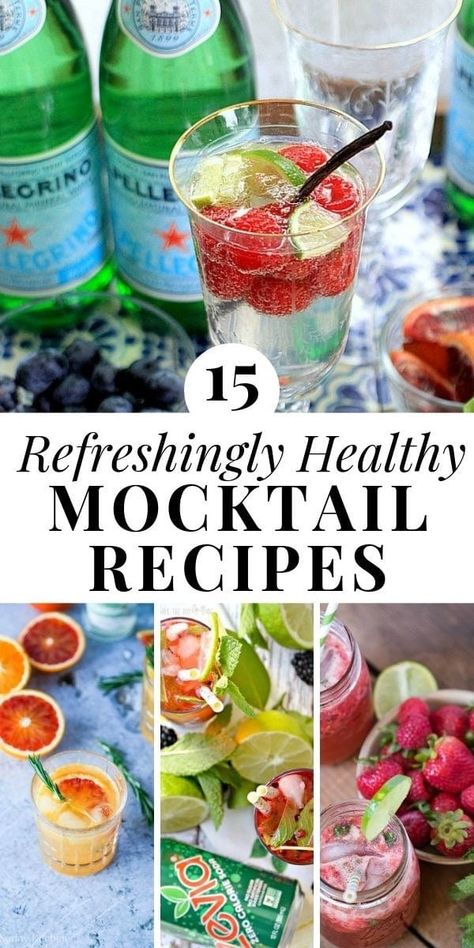 Low Calorie Mocktail, Non Alcoholic Drinks Healthy, Healthy Mocktail, Best Non Alcoholic Drinks, Mocktail Drinks, Alcohol Free Drinks, Healthy Cocktails, Low Calorie Drinks, Mocktail Recipes