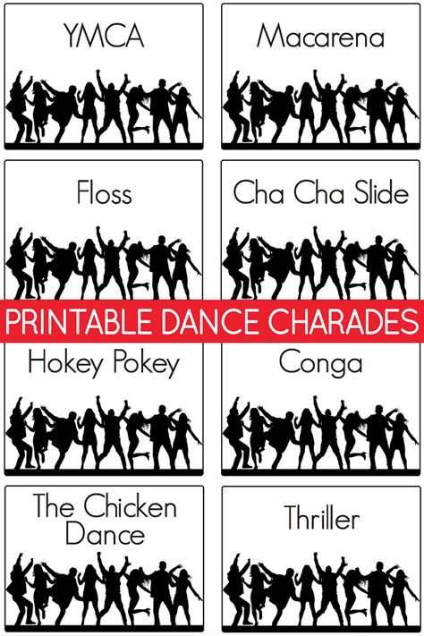 Dance It Out with Dance Charades Cards: Super Popular Moves & Styles Dance Scavenger Hunt, Dance Party Games For Adults, Dance Games For Children, Elementary Dance Themes, Gender Reveal Ideas Simple, Dance Theme Ideas, Dancing Activities, Dancing Crafts, Dance Class Games