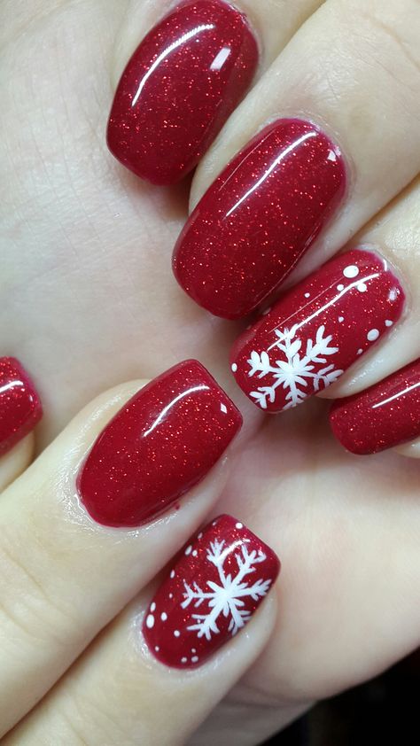 Manikur Kuku, Red Christmas Nails, Holiday Nail Designs, Cute Christmas Nails, Christmas Nails Easy, Christmas Gel Nails, Christmas Nail Art Designs, Blue Nail, Red Nail