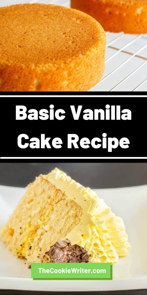 Basic Vanilla Cake Recipe Classic Vanilla Cake Recipe, Basic Vanilla Cake, Basic Vanilla Cake Recipe, Classic Vanilla Cake, Vanilla Cake Recipe, Cake Pans, Cake Recipe, Vanilla Cake, Cornbread