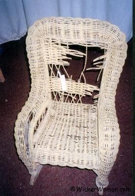 I have a lovely old wicker rocker in need of repair. This is a "how-to" page. Old Wicker Chairs, Wicker Furniture Repair, Wicker Furniture Makeover, Painting Wicker Furniture, Wicker Rocker, Old Wicker, Wicker Rocking Chair, Wicker Couch, Chair Repair