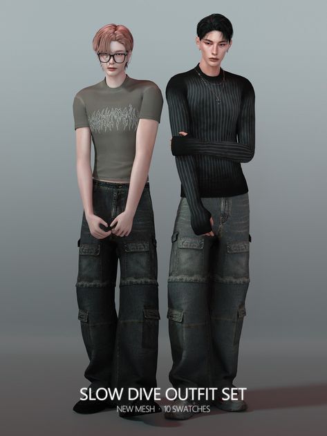 Slow Dive Outfit Set | Patreon Sims 4 Cc Korean Male Clothes, Sim4 Cc Male Clothing, Sims 4 Custom Content Clothing Male, Sims Mods Male, Mens Clothes Sims 4, Male Outfits Sims 4, Sims Cc Mens Clothes, Sims 4 Cc Grunge Male, Sims 4 Cc Men Outfits