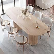 White Dining Table Modern, Dinner Room Table, Wood Table Modern, Double Pedestal Dining Table, Round Pedestal Dining, Dinner Room, Esstisch Modern, Stone Dining Table, Dining Room Interiors