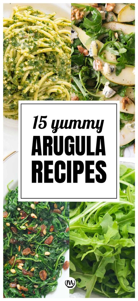 The vibrant, healthy, peppery arugula is the star of the show in this collection of delicious arugula recipes. #arugularecipes #arugulasalad #arugulasaladrecipes Cooked Arugula, Arugula Pasta, Arugula Recipes, Arugula Salad Recipes, Arugula Pesto, Gluten Free Salads, Vegetarian Side Dishes, Arugula Salad, 140 Pounds