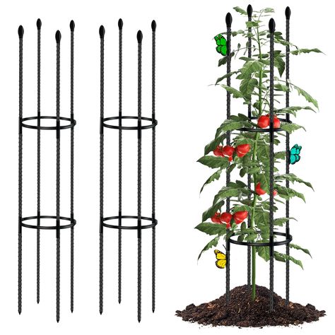 PRICES MAY VARY. 🌷Multi-functional Plant Stand:Garden Seedling Stand is perfect for displaying blooming climbing flowers or growing vegetables such as tomatoes and cucumbers. In addition,it is also a beautiful decoration for your garden,you can decorate any holiday ornaments on it and hang beautiful lights on it at night to make your yard like a wonderland. 🍅Adjustable:Our tomato cages can be adjusted in height by increasing or decreasing the number of steel tubes,perfectly adapting to each st Garden Plant Supports, Plant Cages, Tomato Trellis, Arch Trellis, Plant Ties, Plant Clips, Metal Pattern, Support Plante, Tomato Cages