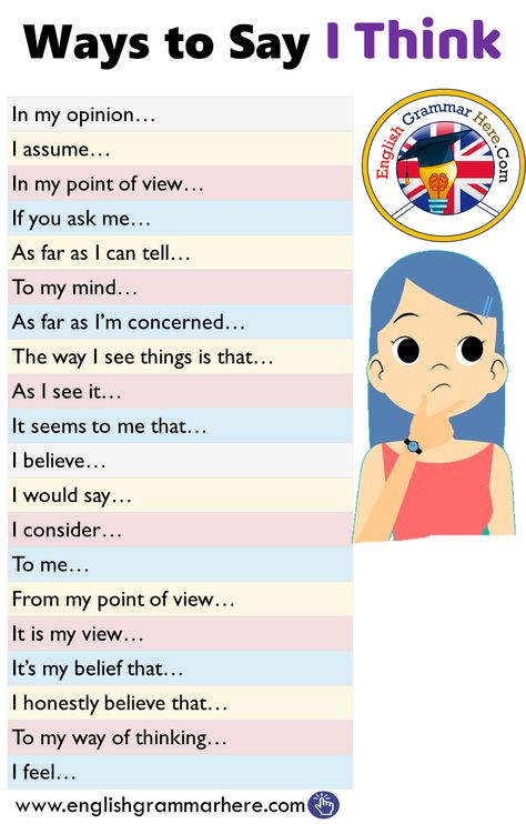 Ways To Say I Think, अंग्रेजी व्याकरण, Tatabahasa Inggeris, Studera Motivation, English Learning Spoken, Essay Writing Skills, Conversational English, English Vocab, Learn English Grammar