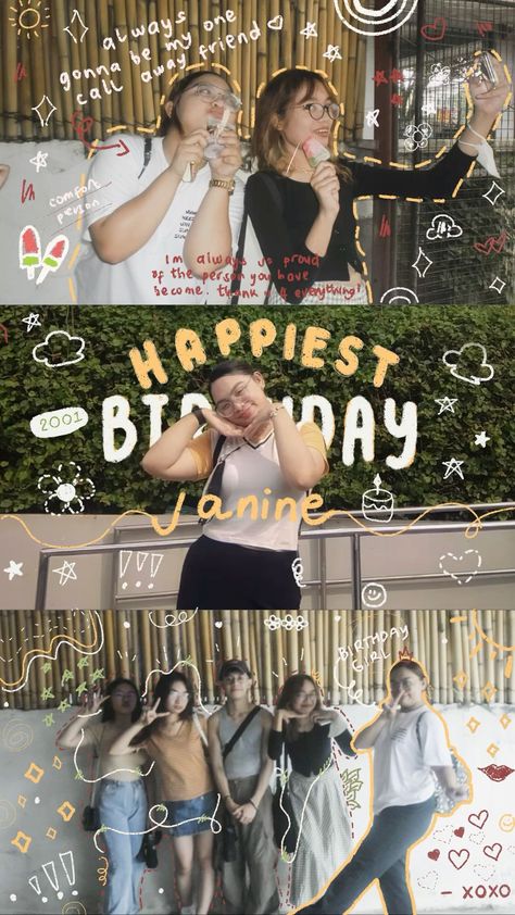 Janine’s day! Birthday Story Post Ideas, Bday Edits Instagram, Birthday Greetings Aesthetic, Insta Story Ideas Two Photos, Birthday Greetings Ig Story Ideas, Ig Story For Birthday, Aesthetic Instagram Birthday Story, Birthday Ig Story Ideas Best Friend, Birthday Greetings Instagram Story