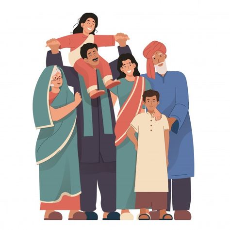 Happy indian family portrait wearing tra... | Premium Vector #Freepik #vector #kids #diwali #family #character Indian Family Drawing, Indian People Illustration, Family Portraits Indian, Indian Family Illustration, Diwali Family, Happy Family Images, Indian Illustrations, Radha Kishan, Board Themes