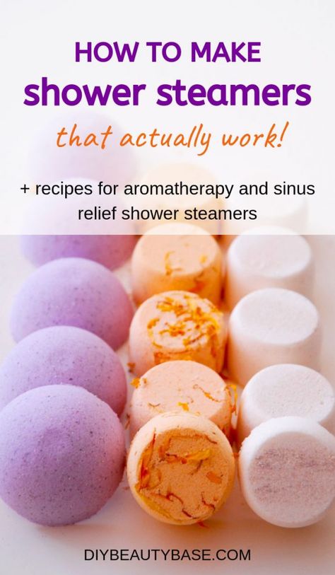 Shower Steamer Recipe, Make Shower Steamers, Shower Steamers Diy, Aromatherapy Diy, Joululahjat Diy, Clear Your Sinuses, Săpunuri Handmade, Sinus Relief, Bombe Recipe