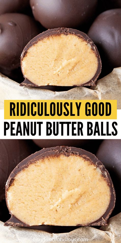 If you can't get enough of the classic peanut butter and chocolate combination, these Peanut Butter Balls with a chocolate coating are for you! You will love this easy dessert recipe for the holidays or just because. Pea Ut Butter Balls, Easy Pb Balls, The Best Peanut Butter Balls, Small Batch Peanut Butter Balls, Easy Peanutbutterballs, Chocolate Peanutbutter Balls, Easy Peanut Butter Balls 4 Ingredients, Peanut Butter Balls With Cream Cheese, Chocolate Peanut Butter Balls Recipe