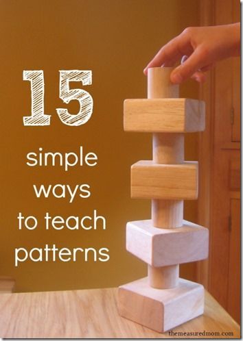 15 Ways to Teach Patterns - so many fun creative ideas for toddler, preschool, prek, and kindergarten age kids for early math Patterning Kindergarten, Teaching Patterns, Preschool Patterns, Measured Mom, Math Patterns, Prek Math, Pattern Activities, Fact Fluency, Math Activities Preschool