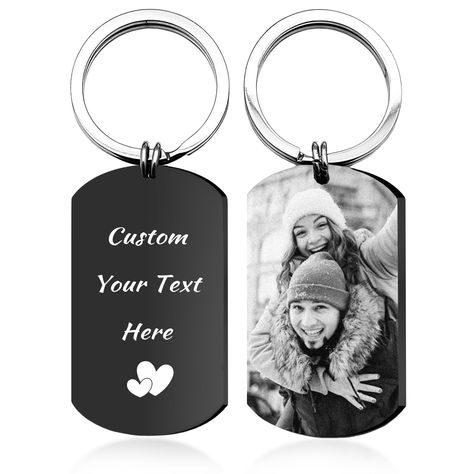 Diy Crochet Keychain, Keychain With Picture, Men Valentines, Personalized Keychains, Keychain Custom, Valentine Anniversary, Photo Engraving, Crochet Keychain, Personalized Valentines