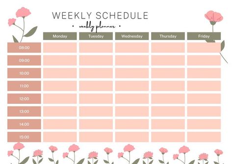 Timetable Design, Study Schedule Template, Class Schedule Template, Timetable Template, Weekly Schedule Printable, Table Template, School Timetable, Study Planner Printable, Week Schedule