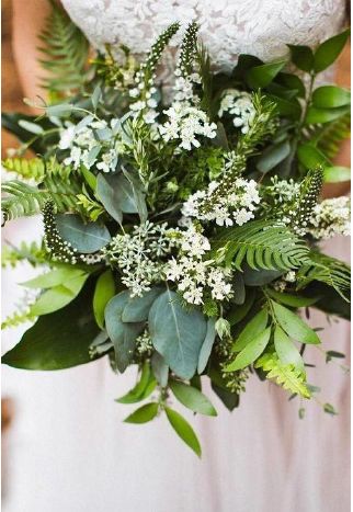 Green Wedding Florals, Fern Bouquet, Fern Wedding, Elegant Wedding Bouquets, Green Wedding Bouquet, Green Wedding Flowers, Greenery Bouquet, Bride's Bouquet, Green Bouquet