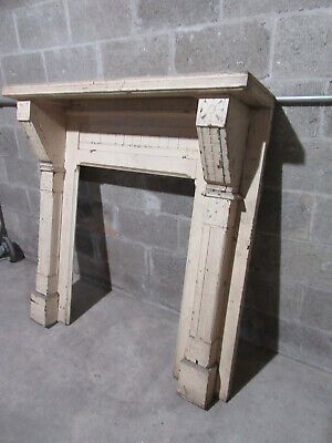 ~ ANTIQUE CARVED WALNUT FIREPLACE MANTEL ~ 48 X 48 ~ ARCHITECTURAL SALVAGE  | eBay Fake Mantle Ideas, Vintage Fireplace Mantle, Walnut Fireplace, French Fireplace Mantel, Distressed Fireplace, White Wash Brick Fireplace, Diy Wooden Wall, Country Fireplace, Antique Fireplace Mantels