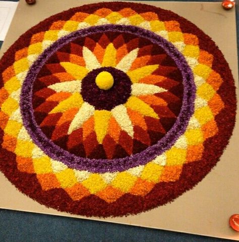 Onam Onam Attapukalam Design, Pookkalam Designs Onam Big, Athapoovu Design, Onam Flower Rangoli Design, Onam Pukalam Design, Pookolam Design Onam Simple, Athapookalam Designs Theme, Athapookalam Designs For Competition, Onam Pookalam Design 2024