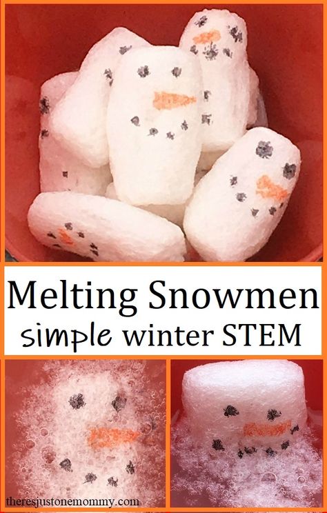 Melting Snowmen STEM Activity | There's Just One Mommy Snowman Activity For Kids, Snowmen Activities For Kids, Winter Themed Stem Activities, Snowman Stem Activities For Kids, Snowman Curriculum, Snow Stem Activities For Kids, December Stem Activities For Kids, Snowman Activities For Toddlers, Snowman Activities For Kids