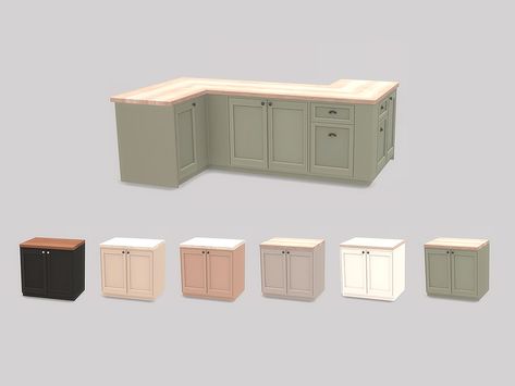 Sims 4 Counters Cc, Sims 4 Counters, Sims 4 Kitchen Cabinets, Sims 4 Kitchen, Sims 4 Tsr, Mod Furniture, Sims 4 Bedroom, The Sims 4 Packs, Sims 4 Game Mods