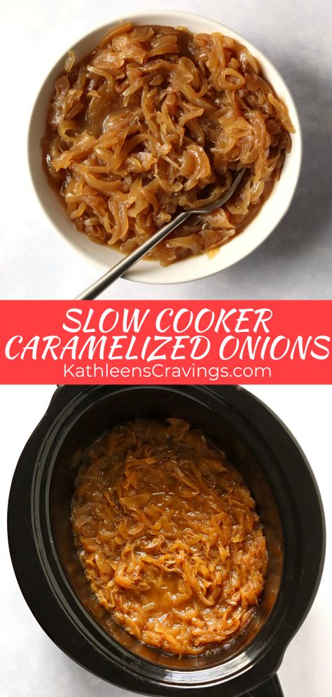 Slow Cooker Caramelized Onions, Caramelized Onions Recipe, Slow Cooker Brisket, Carmelized Onions, Fitness Community, Onion Recipes, Crock Pot Cooking, Easy Slow Cooker, Caramelized Onions