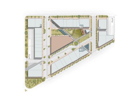 THE TRIANGLE CONCEPT — Arc Three Studio Triangle Architecture, Triangle Building, Site Development Plan, Architecture Section, Architecture Design Process, Campus Design, Hospital Architecture, Pavilion Architecture, Mall Design