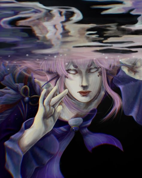 Sangonomiya Kokomi Horror, Creepy Genshin Art, Genshin Horror Art, Siren Kokomi Fanart, Genshin Horror, Kokomi Mermaid, Siren Kokomi, Mermaid Digital Art, Water Mermaid