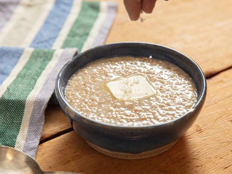 Creamy Oatmeal Recipes, Scottish Oatmeal, Creamy Oatmeal, Cream Of Wheat, Oatmeal Recipe, Flaky Salt, Oatmeal Recipes, Butter Recipe, Okra