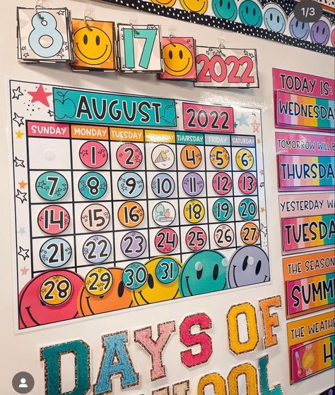 Classroom Themes Colorful, Colorful Elementary Classroom, Classroom Themes 2023-2024, Bright Retro Classroom Theme, Rachel Burnett Classroom, Smiley Face Classroom Decor, Checkered Classroom Theme, Happy Face Classroom Theme, Colorful Classroom Ideas