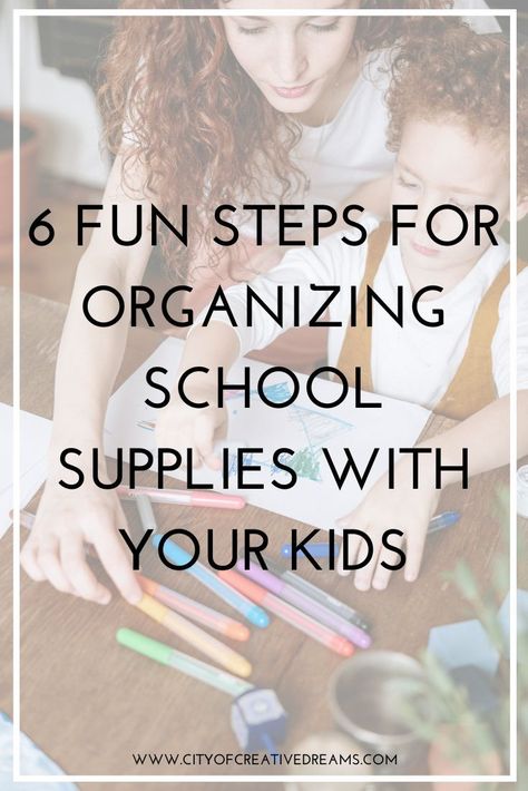 6 Fun Steps for Organizing School Supplies with Your Kids | City of Creative Dreams, back to school supplies, remote learning elementary, remote learning set up at home, remote learning middle school, remote learning kindergarten, remote learning ideas, remote learning schedule, remote learning back to school, home school room, home school desk, home school room ideas, home school organization, home school ideas, home school desk ideas School Desk Ideas, School Room Ideas, Home School Desk, Organizing School Supplies, Learning Schedule, Organizing School, Tip Of The Iceberg, School Supplies Organization, Art Supply Organization