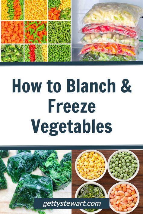 Freeze Garden Vegetables, Blanching Times For Vegetables, Freezing Fruits And Vegetables, Diy Frozen Vegetable Packs, Vegetables You Can Freeze, Vegetables That Freeze Well, Freezing Fresh Vegetables, How To Freeze Fresh Vegetables, Freezing Garden Vegetables