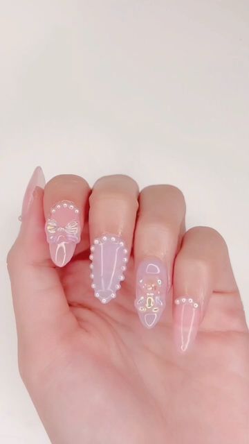 JESSICA VU ⌫ on Instagram: "quick nail tutorial on this set i did on live last friday! i attempted kawaii deco nail art 🏩💗 these make me feel like a princess and are so cute & easy to do bc no drawing is required 🙅🏻‍♀️ #nailinspo 🫧" Jessica Vu, Quick Nail, Floral Nail Designs, Nail Tutorial, Dope Nail Designs, Last Friday, On Live, Floral Nails, Dope Nails