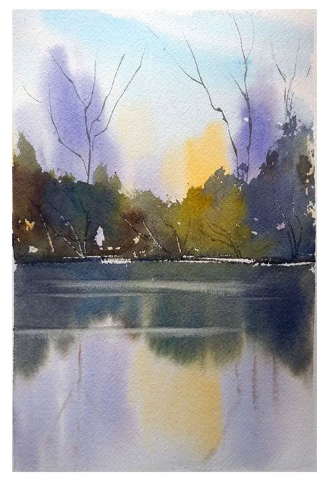 How To Paint Reflections In Watercolour Step By Step - Solving Watercolour Watercolour Reflections In Water, Water Reflection Painting Easy, Painting Reflections In Water, Watercolor Reflections In Water, Watercolour Reflections, Watercolour Step By Step, Watercolors Landscapes, Watercolor Techniques Tutorial, Watercolor Landscape Tutorial