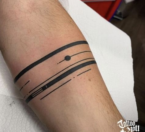 Men’s Band Tattoo Designs, Half Arm Band Tattoo, Stripe Tattoo Leg, Around Leg Tattoo Wrap, Arm Stripe Tattoo, Stripe Tattoo Arm Men, Stripe Tattoo Arm, Arm Band Tattoo Meaning, Existence Tattoo